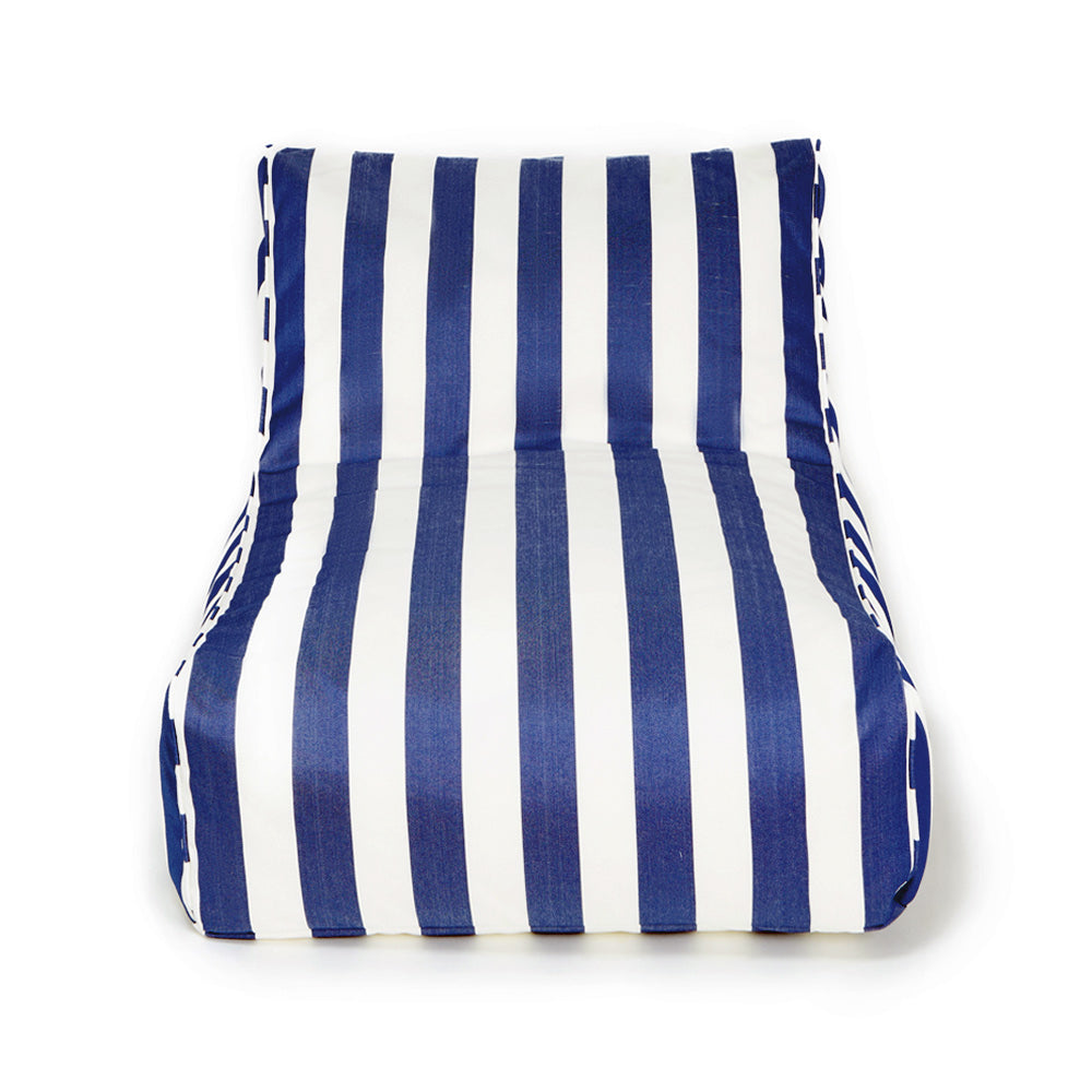 Chill Out Outdoor Beanbag - Navy &amp; White Stripe (Olefin fabric)