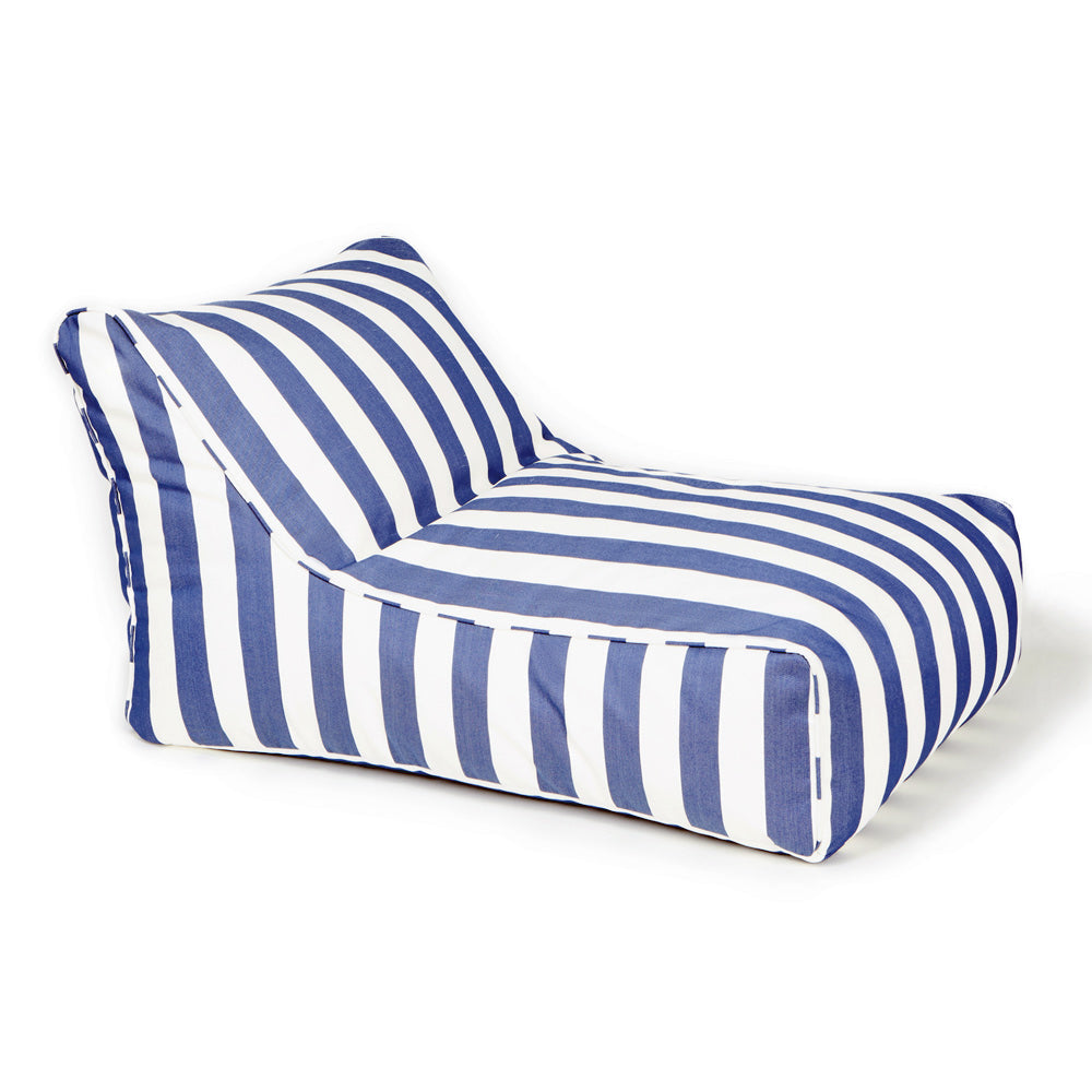 Chill Out Outdoor Beanbag - Navy &amp; White Stripe (Olefin fabric)