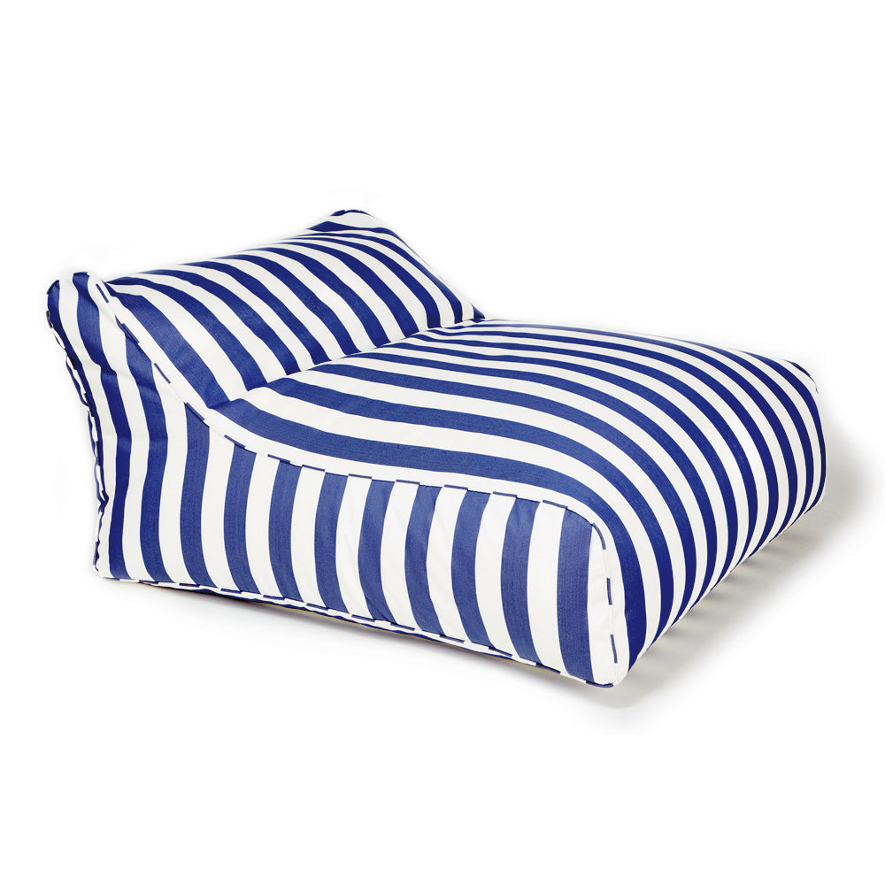 Hang Out Double Outdoor Beanbag - Blue & White Stripe