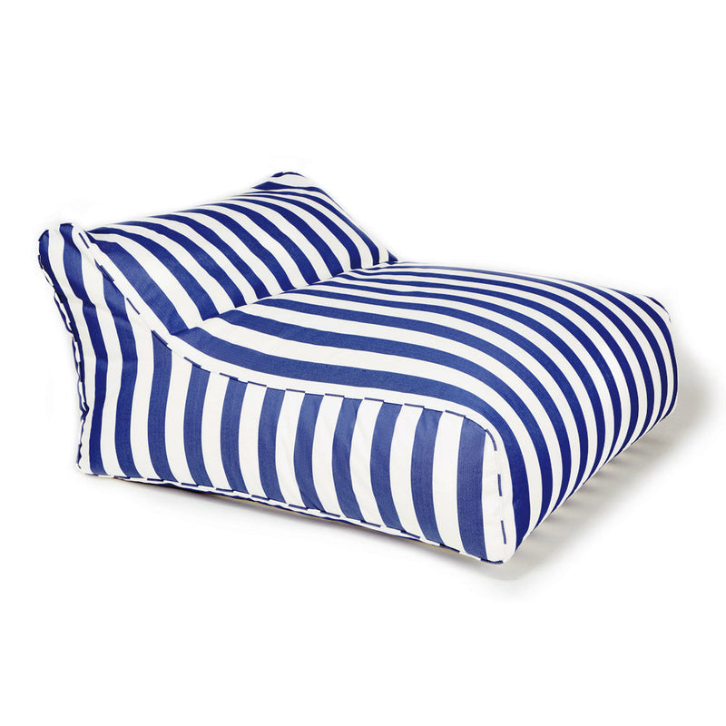 Hang Out Double Outdoor Beanbag Blue and White Stripe