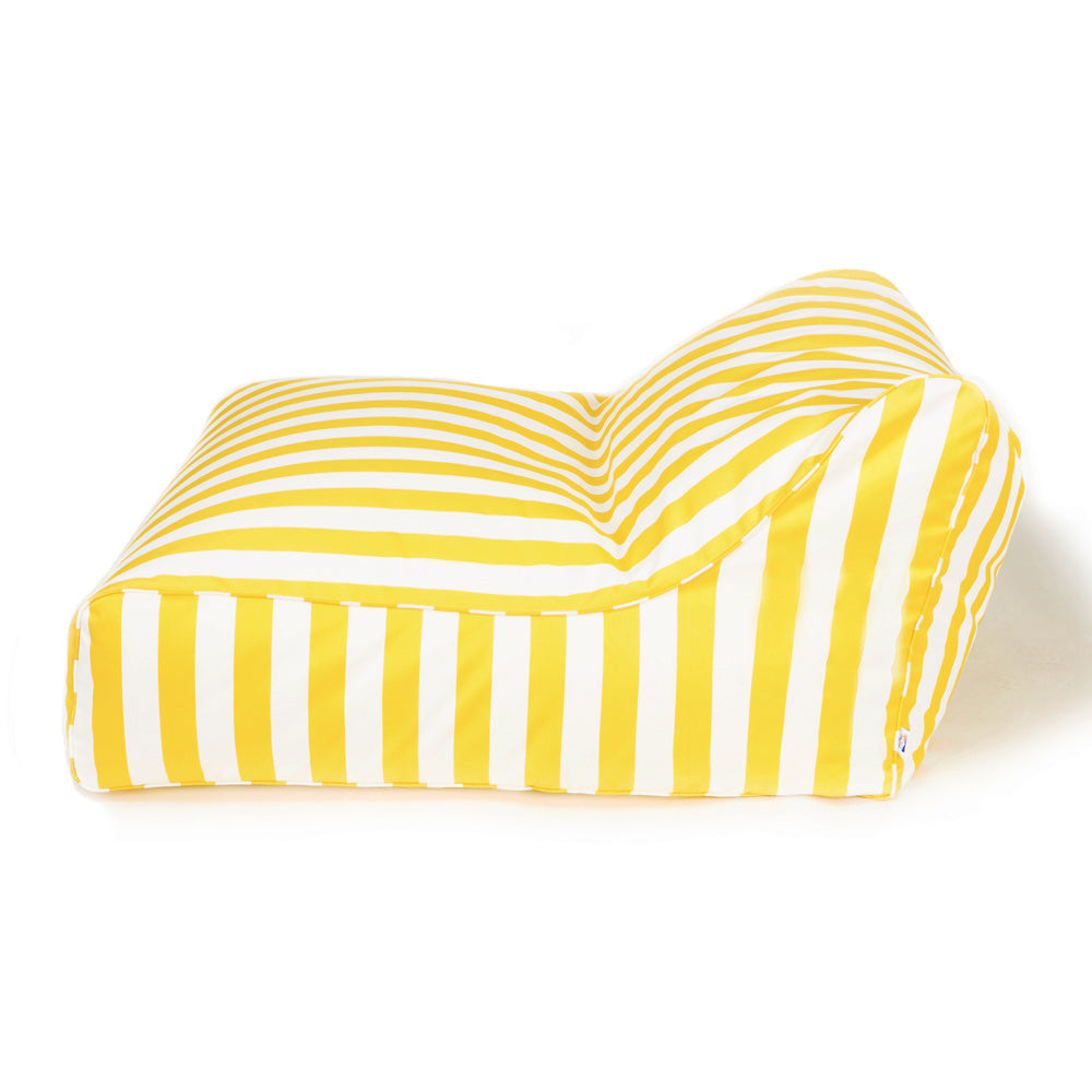 Hang Out Double Beanbag - Yellow &amp; White Stripe