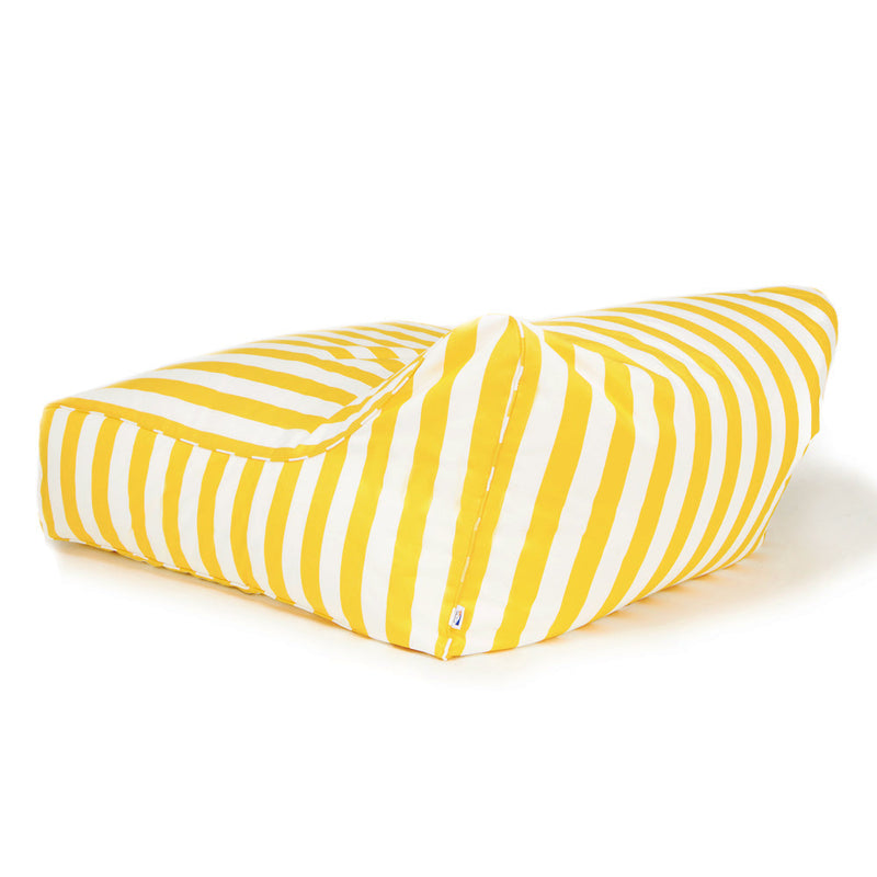 Hang Out Double Outdoor Beanbag Yellow and White Stripe