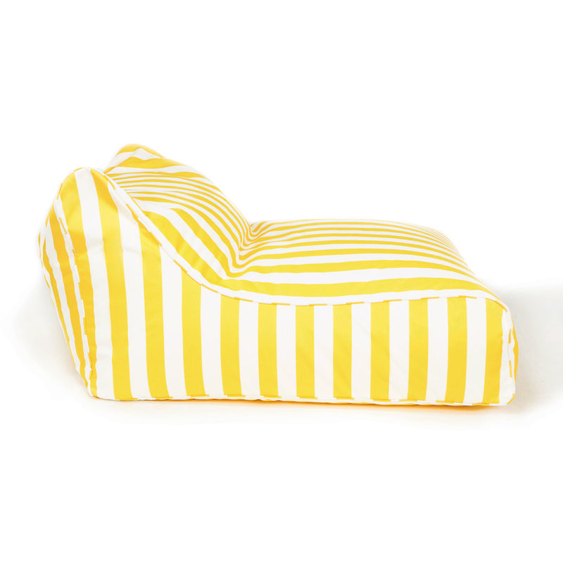 Hang Out Double Outdoor Beanbag Yellow and White Stripe