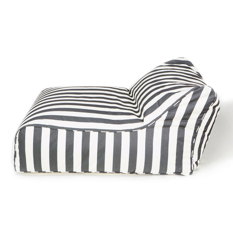 Hang Out Double Outdoor Beanbag Charcoal and White Stripe