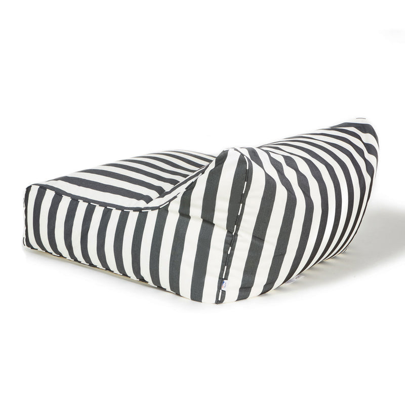 Hang Out Double Outdoor Beanbag Charcoal and White Stripe