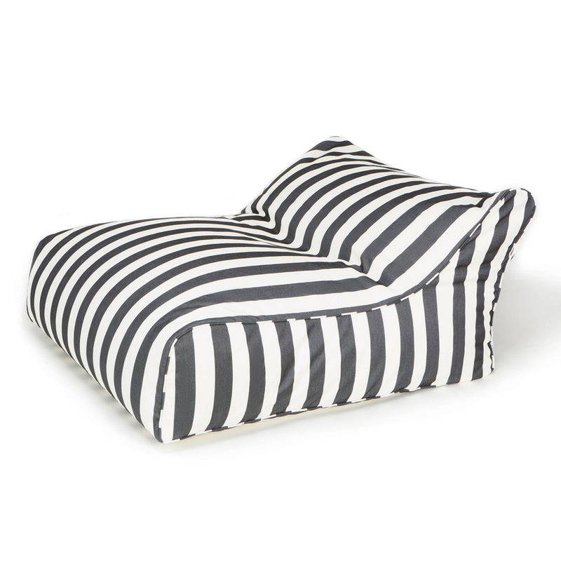 Hang Out Double Outdoor Beanbag Charcoal and White Stripe