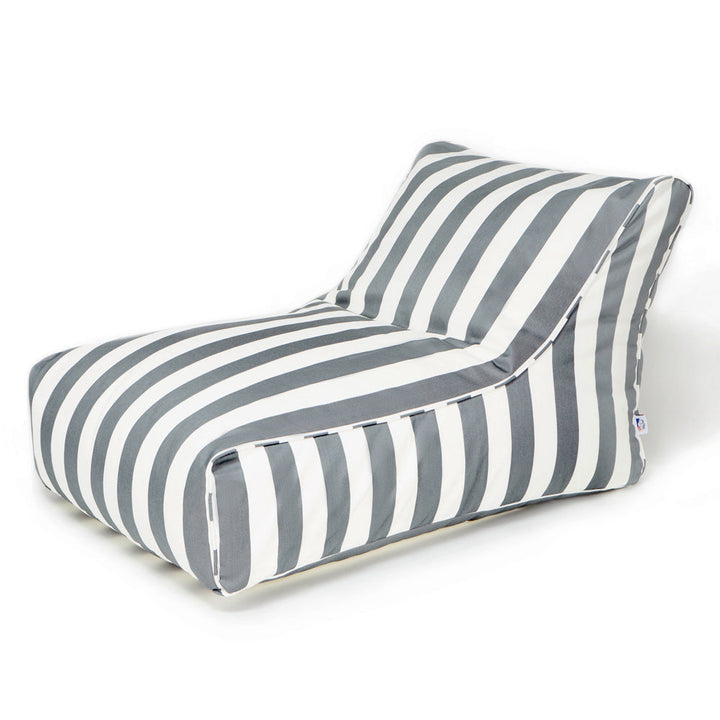 Chill Out Outdoor Beanbag - Grey &amp; White Stripe