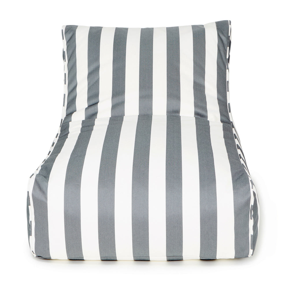 Chill Out Outdoor Beanbag - Grey &amp; White Stripe