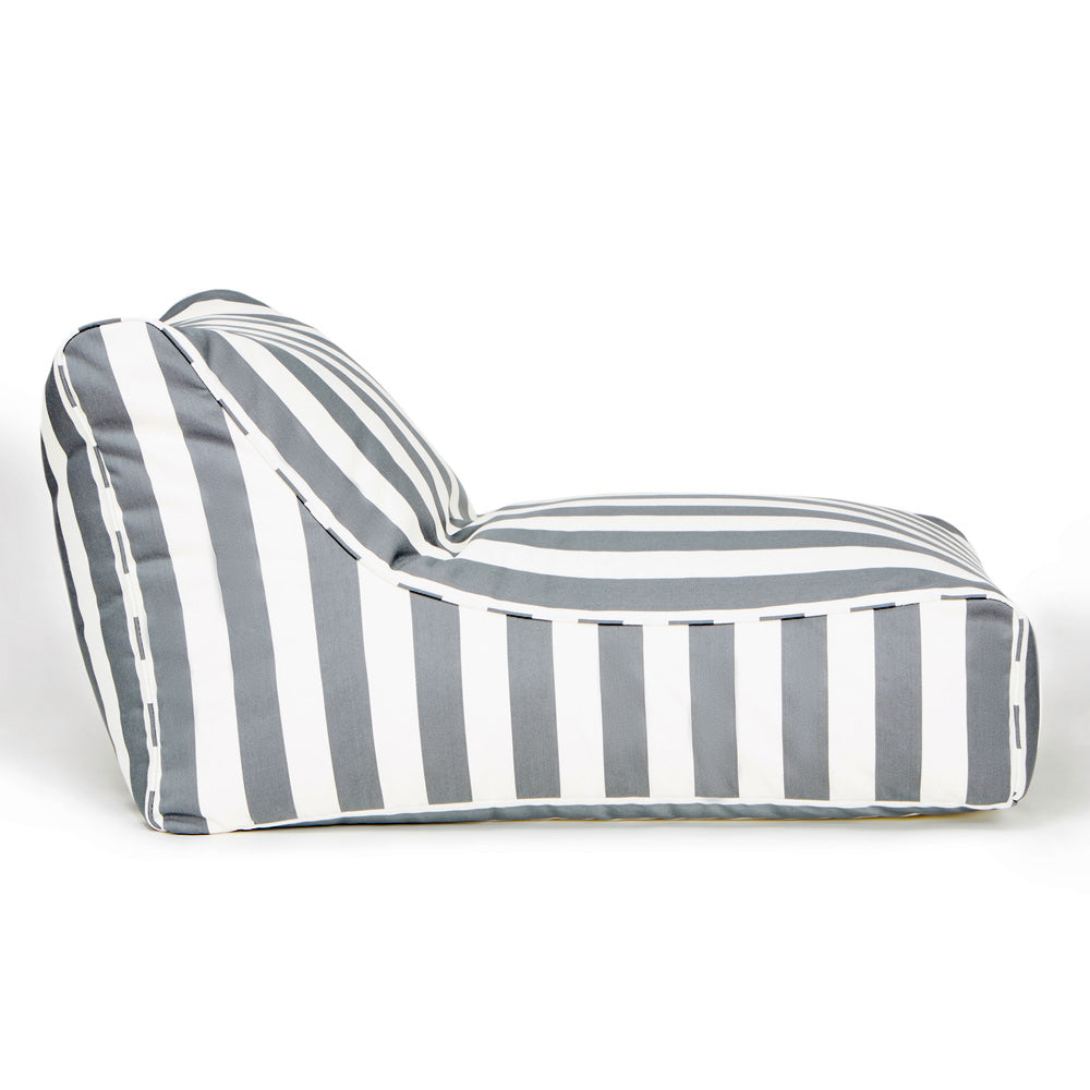 Chill Out Outdoor Beanbag - Grey &amp; White Stripe
