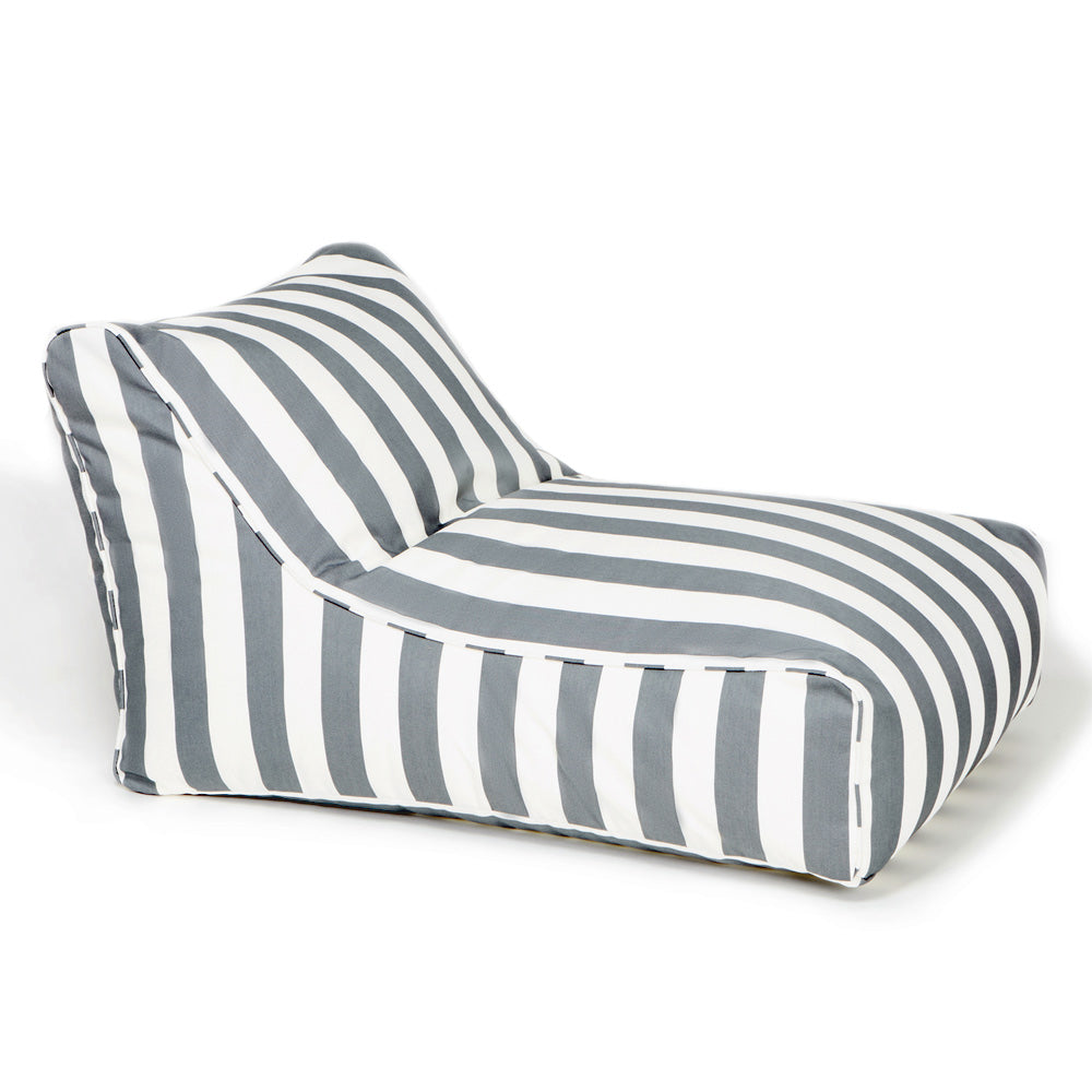 Chill Out Outdoor Beanbag - Grey &amp; White Stripe