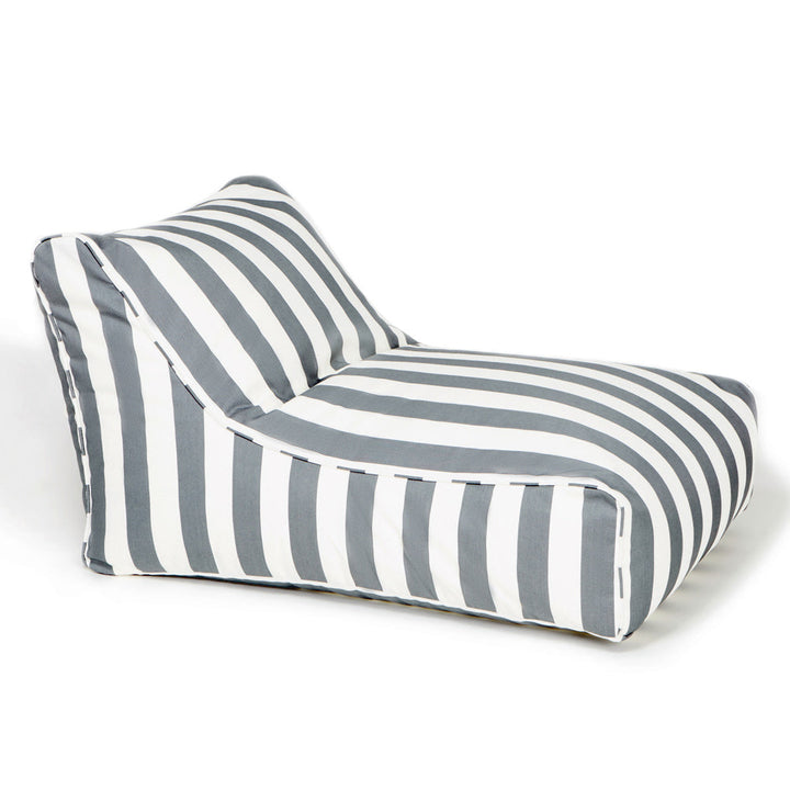 Chill Out Outdoor Beanbag - Grey &amp; White Stripe