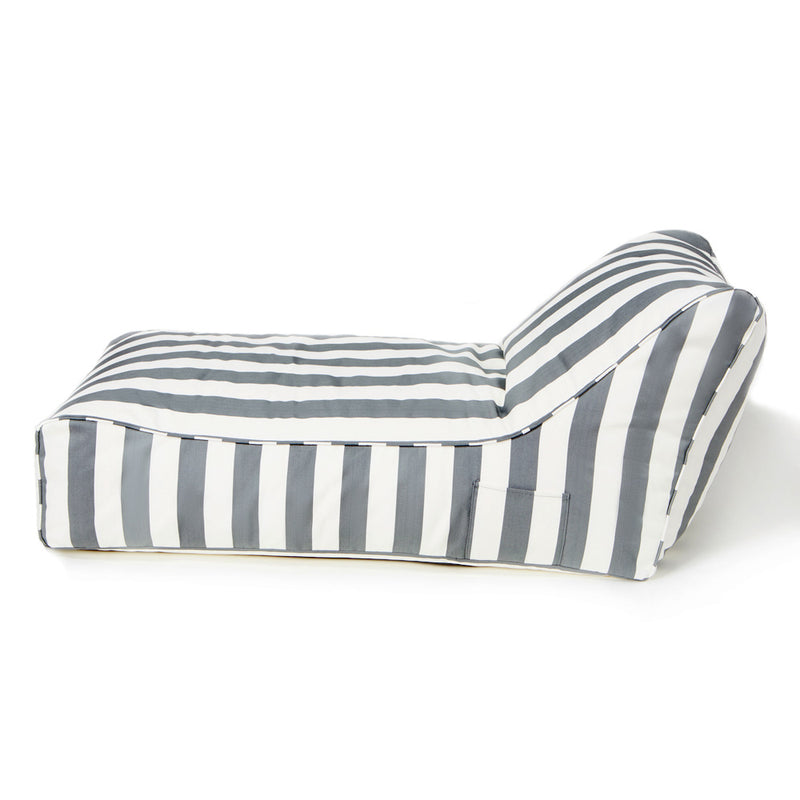 Laid Back Outdoor Beanbag grey and white stripe