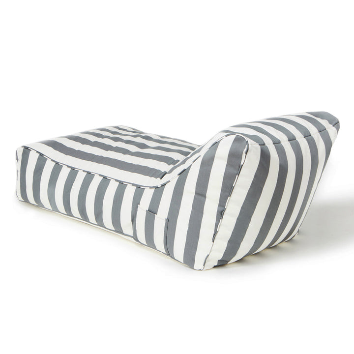 Laid Back Outdoor Beanbag -  Grey &amp; White Stripe (olefin fabric)