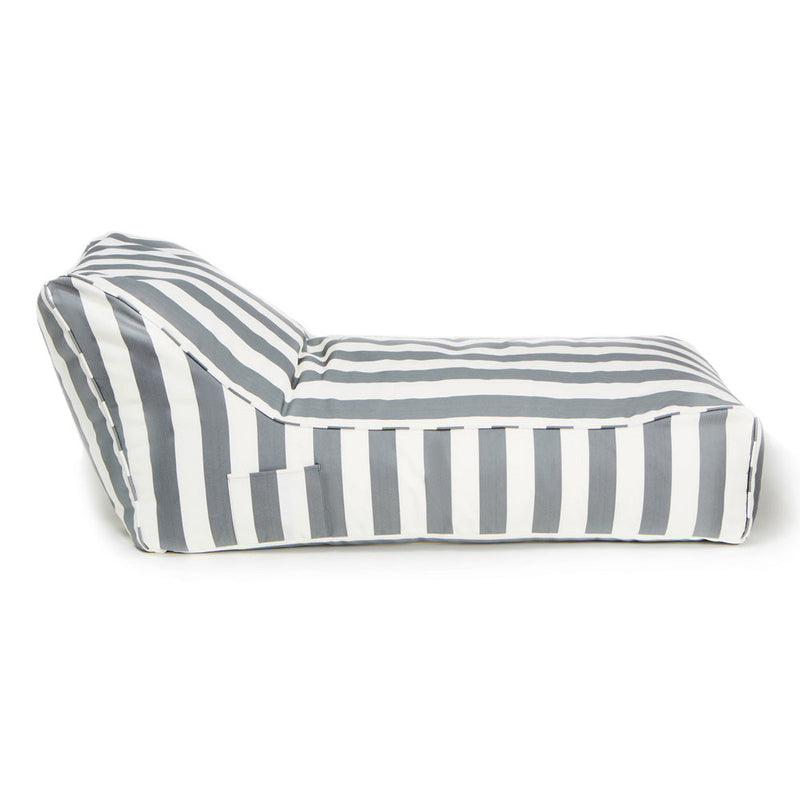 Laid Back Outdoor Beanbag grey and white stripe
