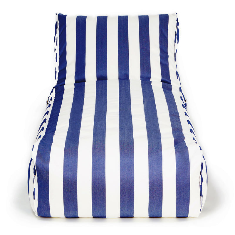 Laid Back Outdoor Beanbag blue and white stripe