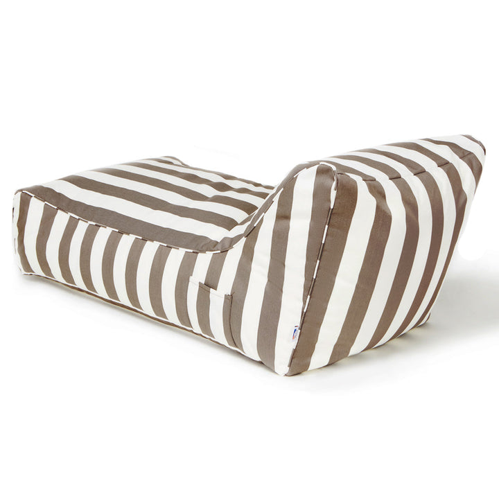 Laid Back Outdoor Beanbag - Taupe &amp; White Stripe (olefin fabric)