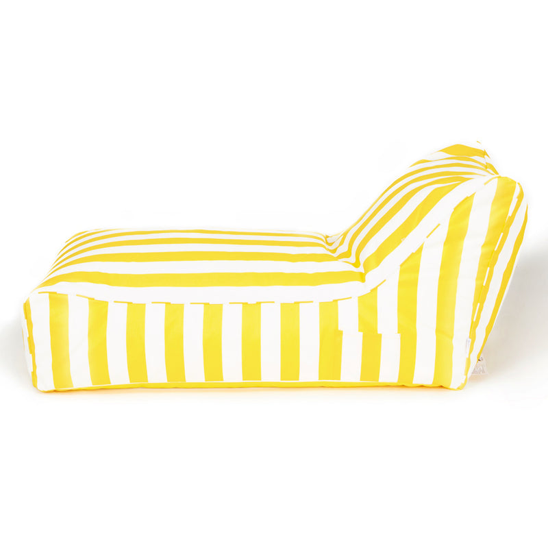 Laid Back Outdoor Beanbag Yellow and white stripe