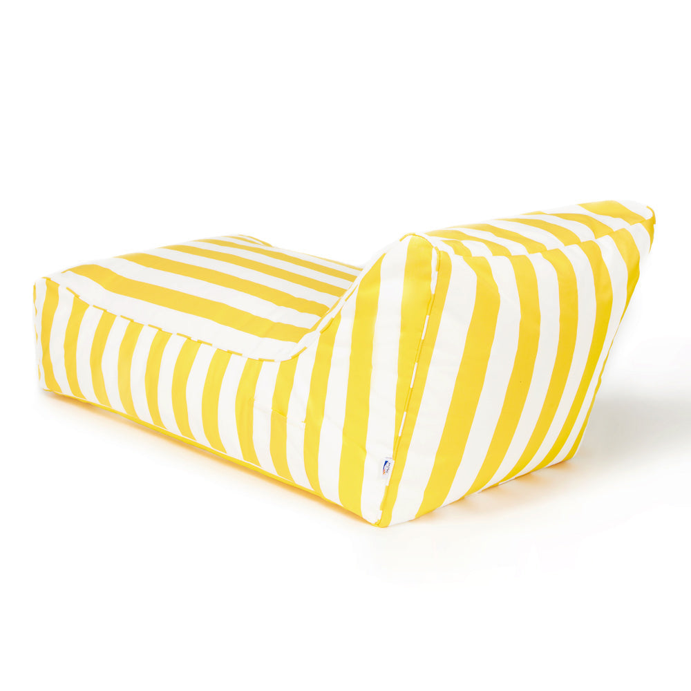 Laid back Outdoor Beanbag - Yellow &amp; White Stripe (olefin fabric)