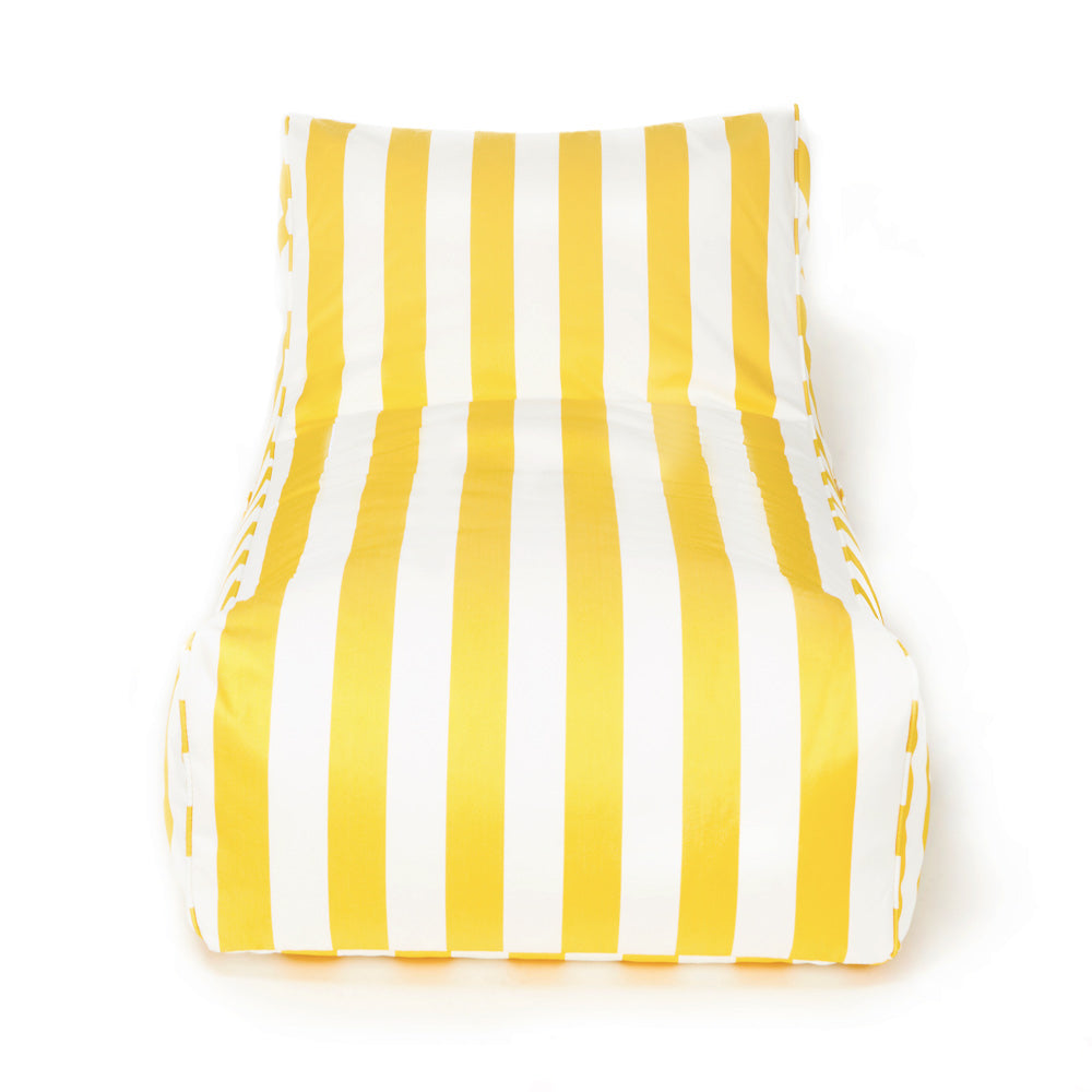 Laid back Outdoor Beanbag - Yellow &amp; White Stripe (olefin fabric)