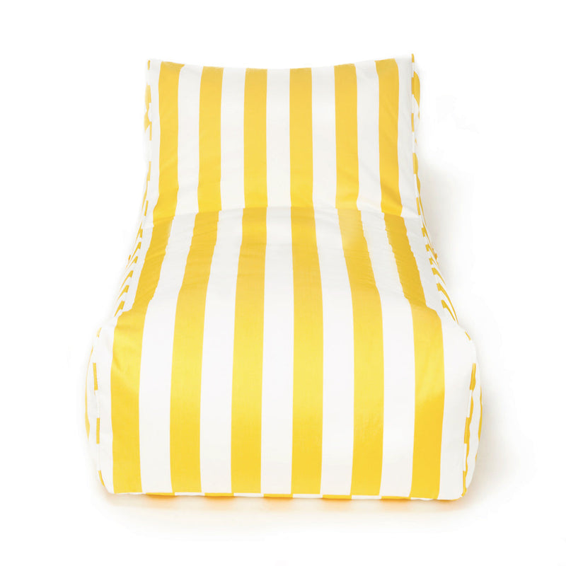 Laid Back Outdoor Beanbag Yellow and white stripe
