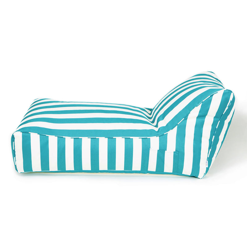 Laid Back Outdoor Beanbag Turquoise and white stripe