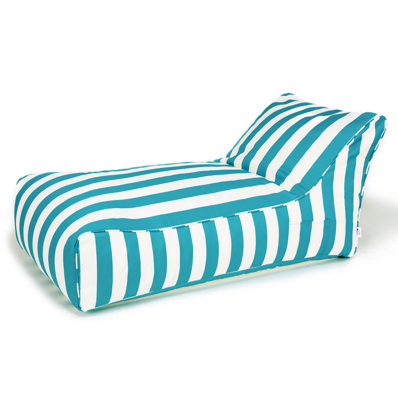 Laid Back Outdoor Beanbag Turquoise and white stripe