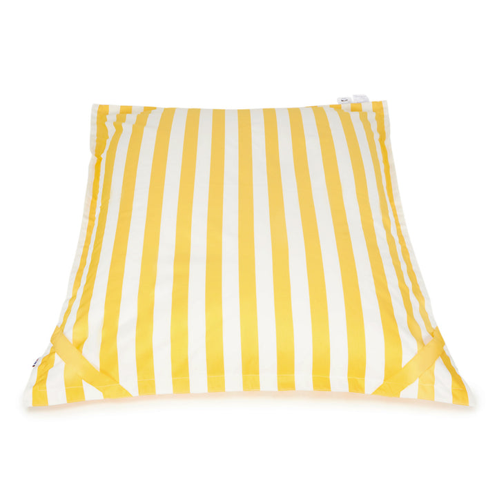 Lazy Days Floating Outdoor Beanbag - Yellow &amp; White Stripe (olefin fabric)