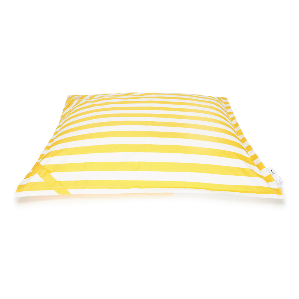 Lazy Days Floating Outdoor Beanbag - Yellow &amp; White Stripe (olefin fabric)