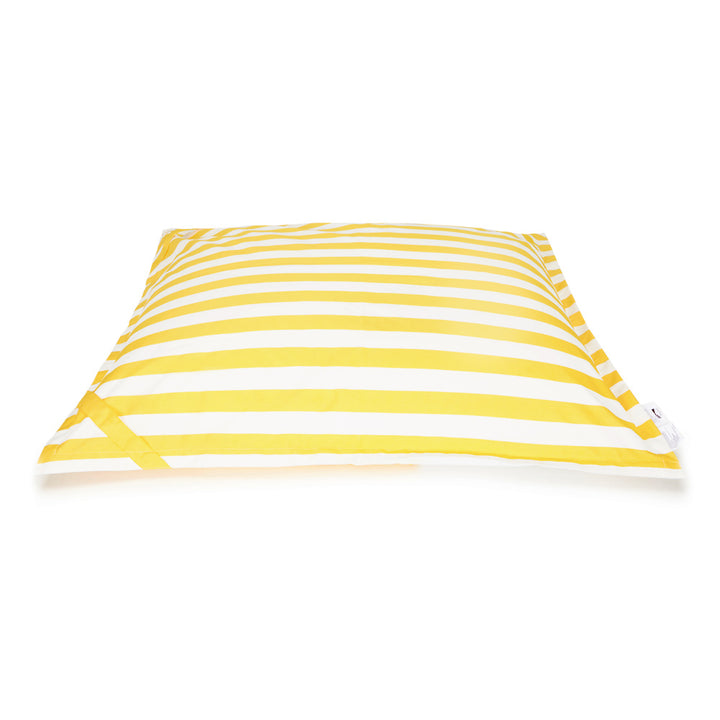 Lazy Days Floating Outdoor Beanbag - Yellow &amp; White Stripe (olefin fabric)