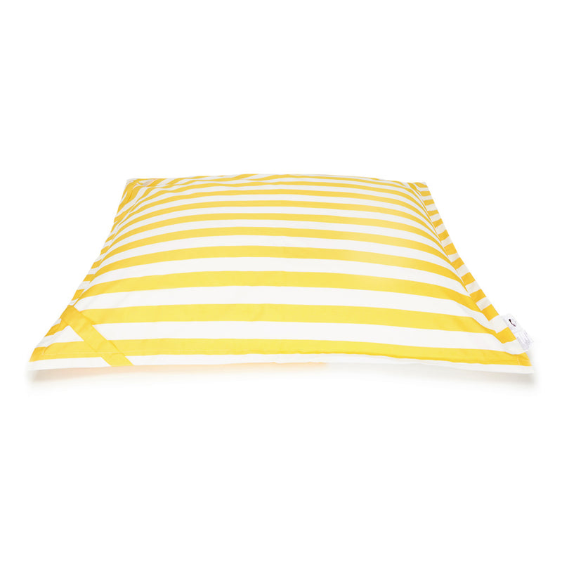 Lazy Days Floating Outdoor Beanbag Yellow and White Stripe
