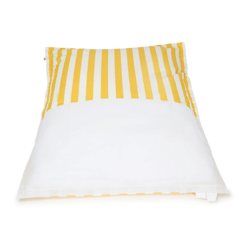 Lazy Days Floating Outdoor Beanbag Yellow and White Stripe