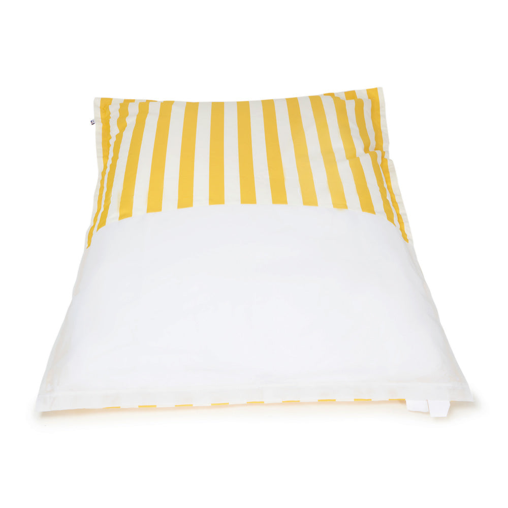 Lazy Days Floating Outdoor Beanbag - Yellow &amp; White Stripe (olefin fabric)