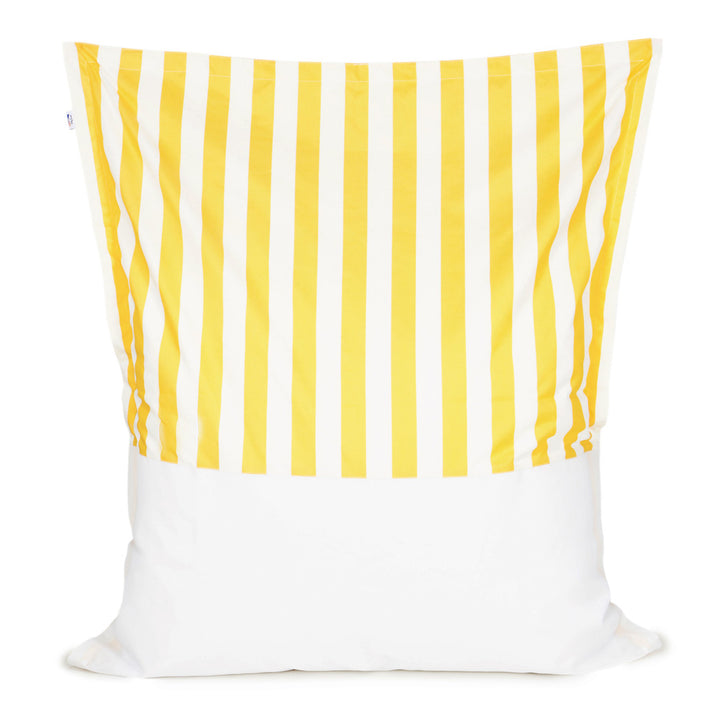 Lazy Days Floating Outdoor Beanbag - Yellow &amp; White Stripe (olefin fabric)