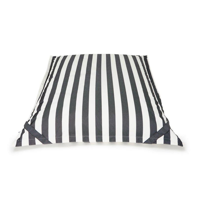 Lazy Days Floating Outdoor Beanbag Charcoal and White Stripe