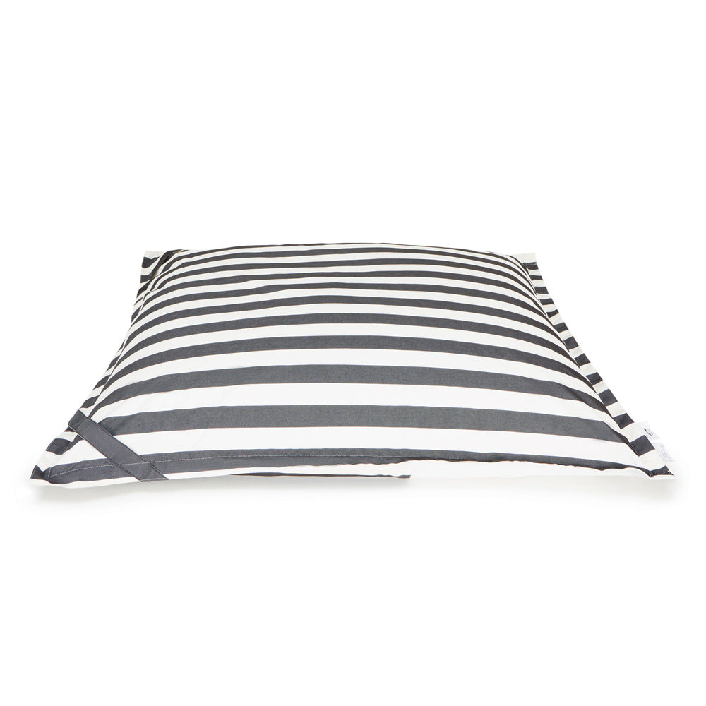 Lazy Days Floating Outdoor Beanbag - Charcoal & White Stripe (Olefin fabric)