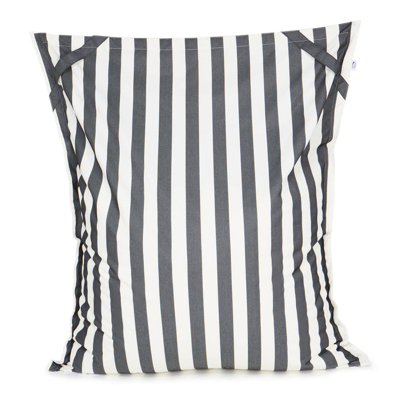 Lazy Days Floating Outdoor Beanbag Charcoal and White Stripe
