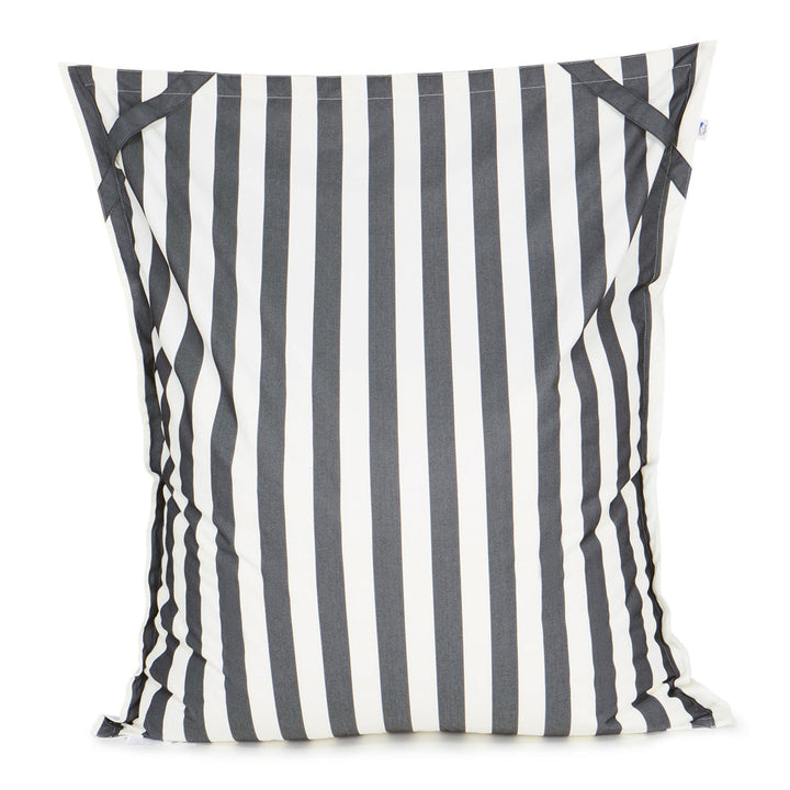 Lazy Days Floating Outdoor Beanbag - Charcoal &amp; White Stripe (Olefin fabric)