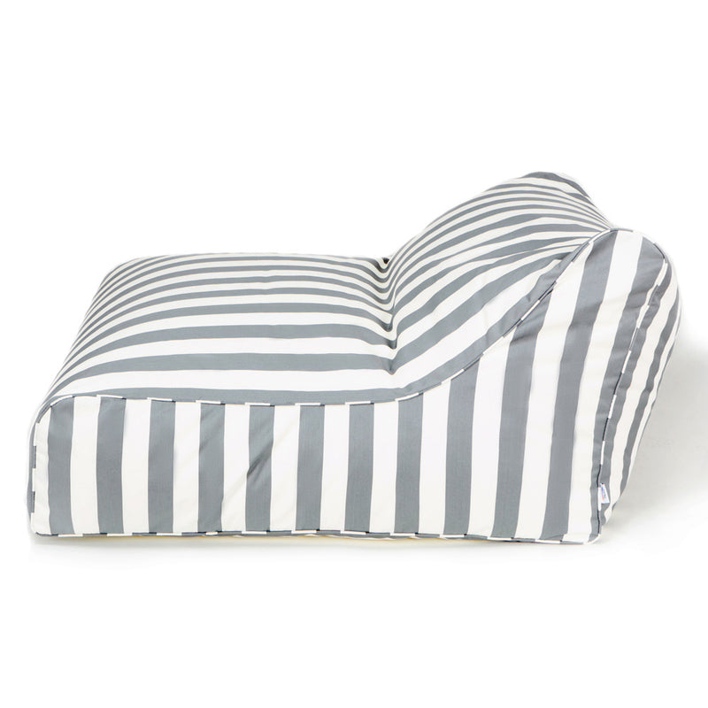 Hang Out Double Outdoor Beanbag Grey and White Stripe