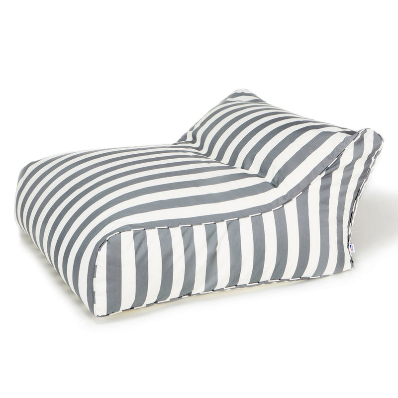 Hang Out Double Outdoor Beanbag Grey and White Stripe