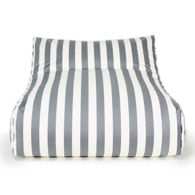 Hang Out Double Outdoor Beanbag Grey and White Stripe