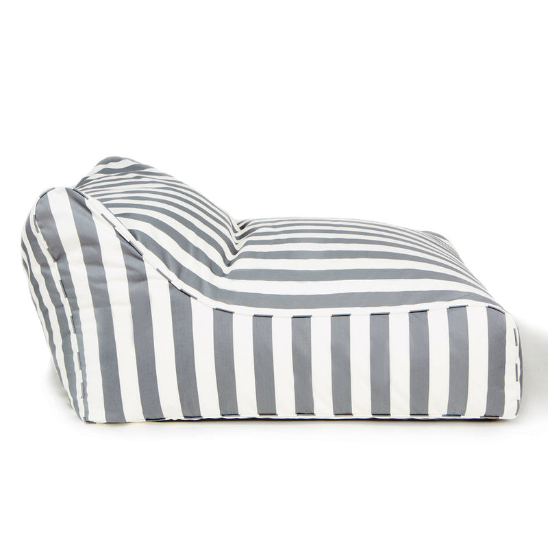 Hang Out Double Outdoor Beanbag Grey and White Stripe