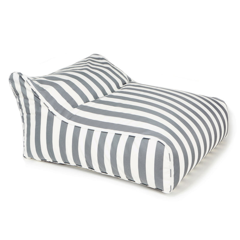 Hang Out Double Outdoor Beanbag Grey and White Stripe