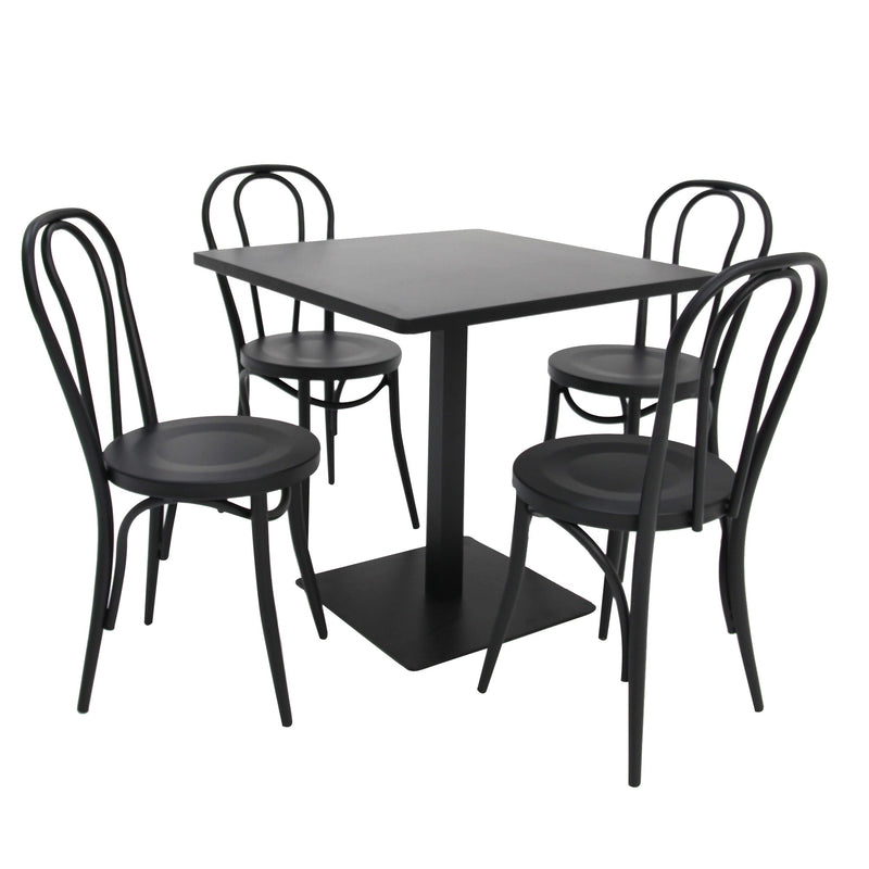 Cannes-Bentwood 5 piece cafe dining set-black - Billy Fresh