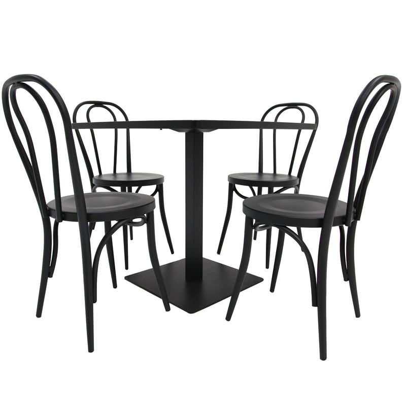 Cannes-Bentwood 5 piece cafe dining set-black