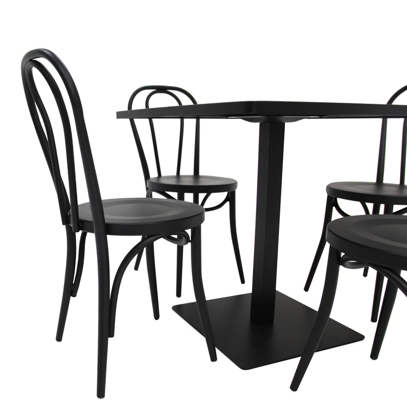 Cannes-Bentwood 5 piece cafe dining set-black