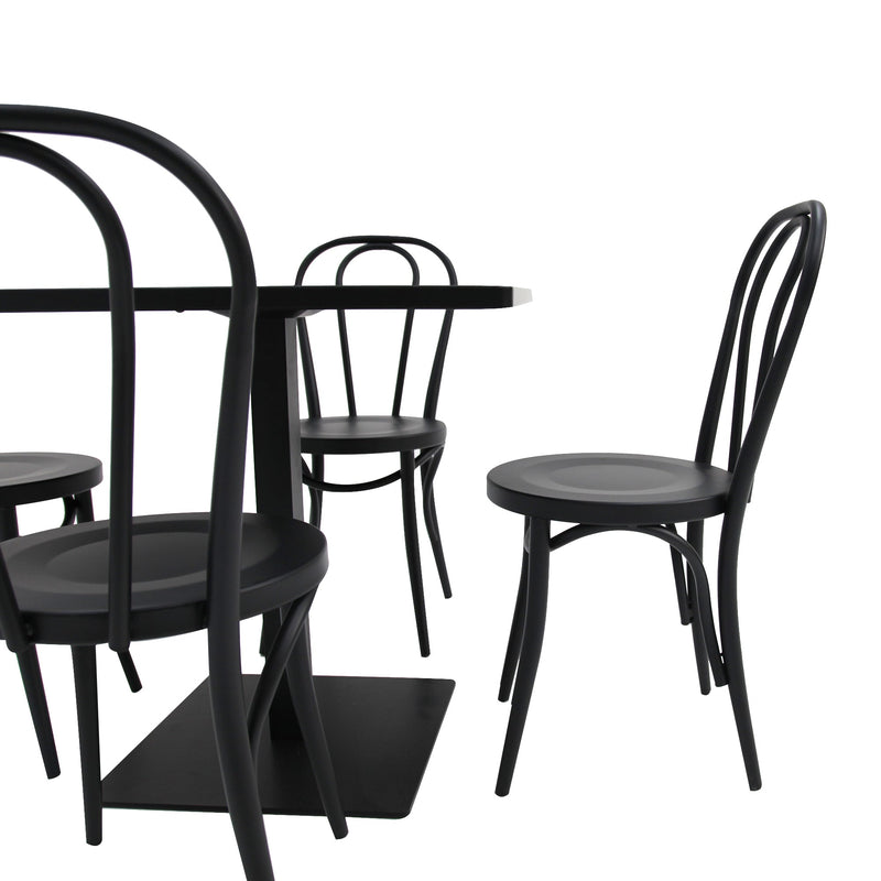 Cannes-Bentwood 5 piece cafe dining set-black