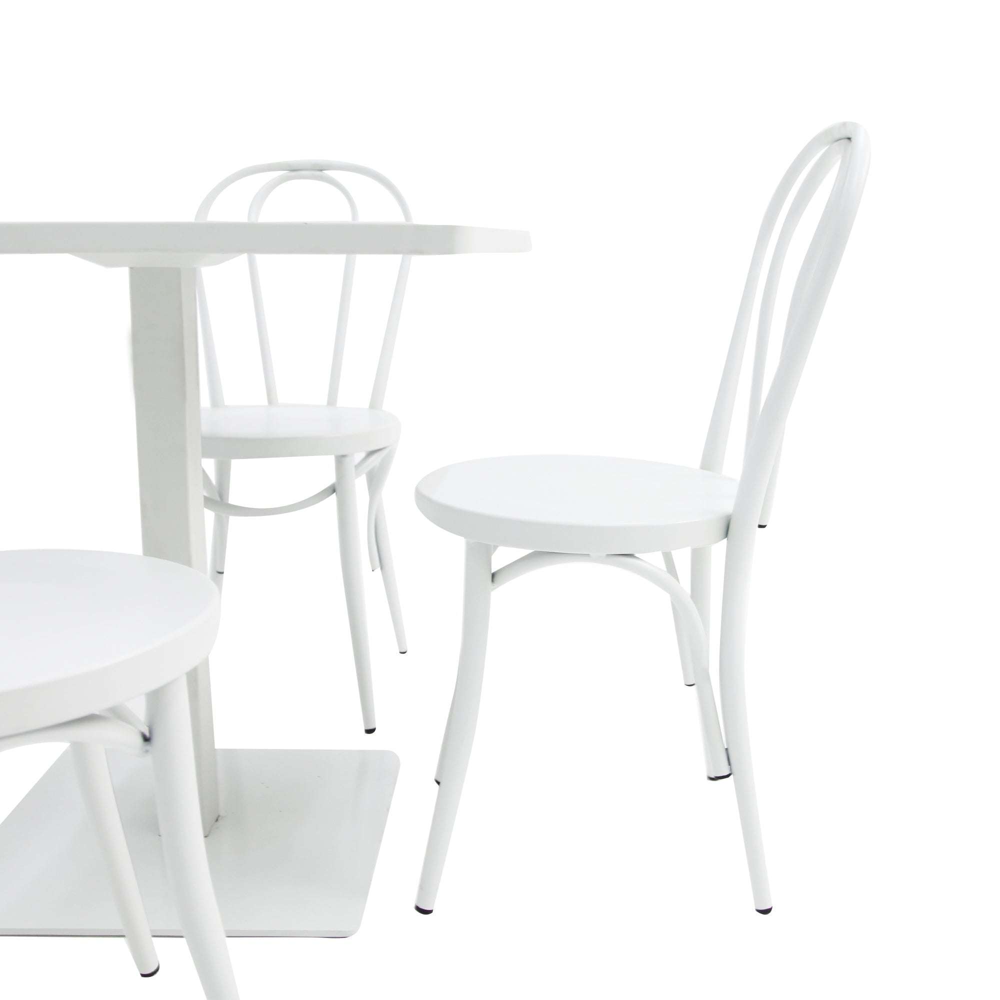 Cannes-Bentwood 5 piece cafe dining set-White