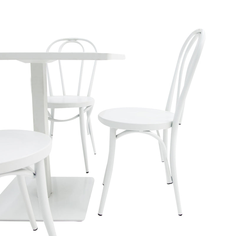 Cannes-Bentwood 5 piece cafe dining set-White