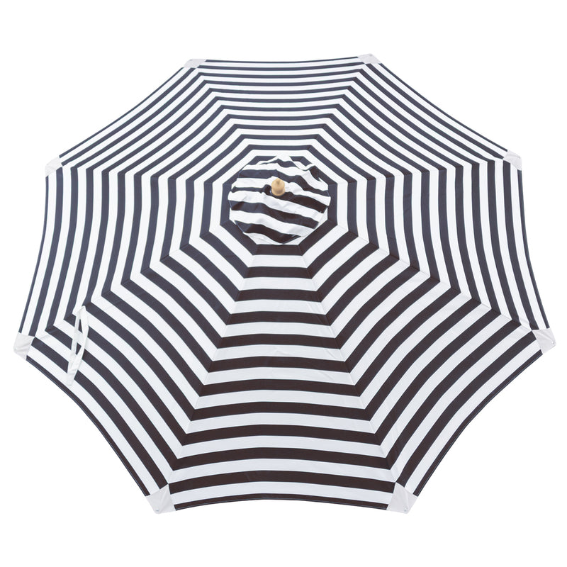 3 mt Deluxe Bamboo Umbrella with cover- Black and white stripe
