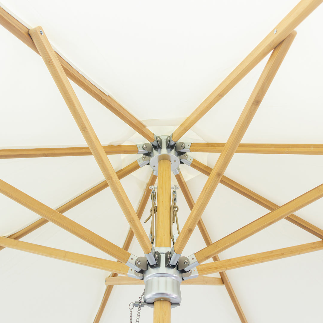 3m Deluxe Bamboo Umbrella with Cover - Cream